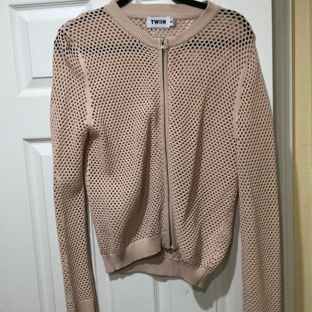 Blush pink zip jacket